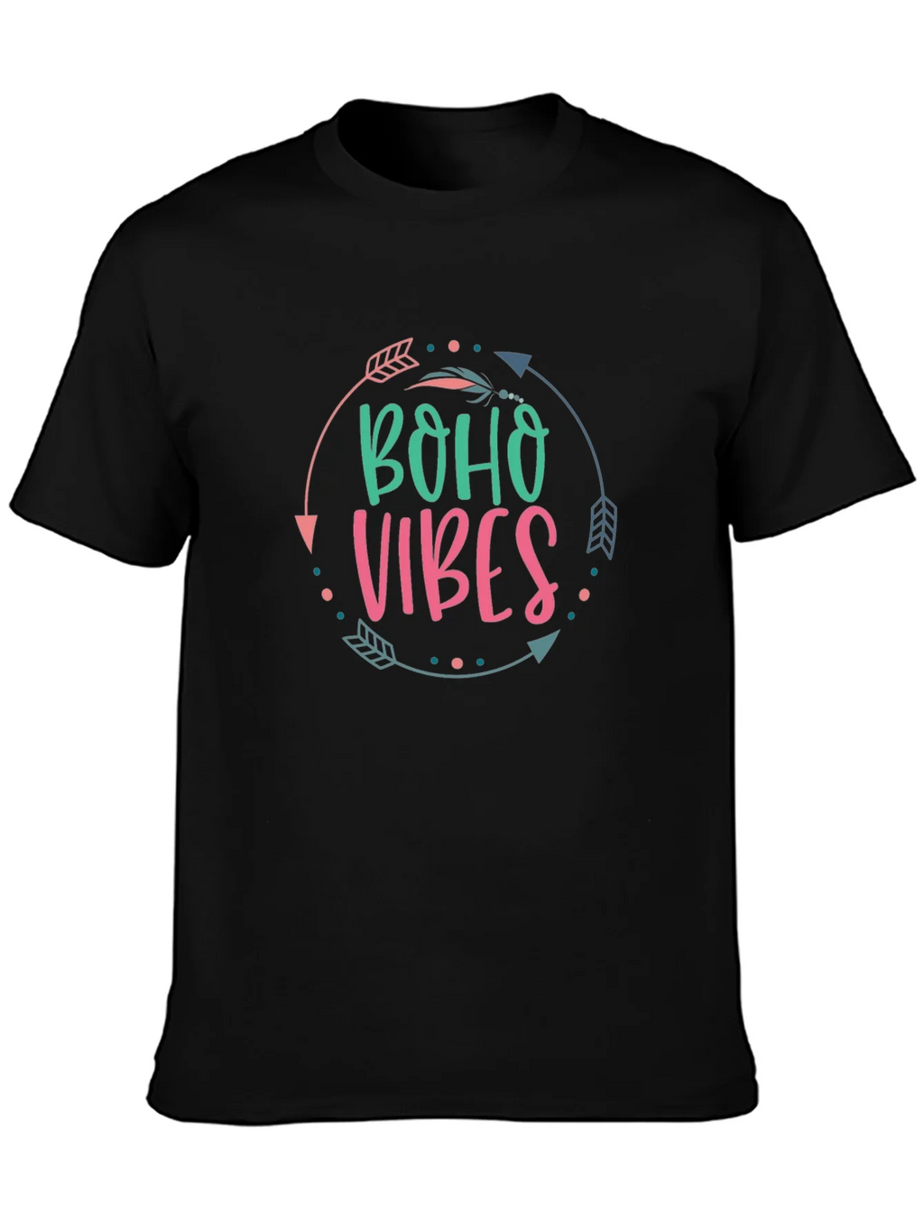 Boho Vibes Graphic Tee - Unisex Black T-Shirt product image 3