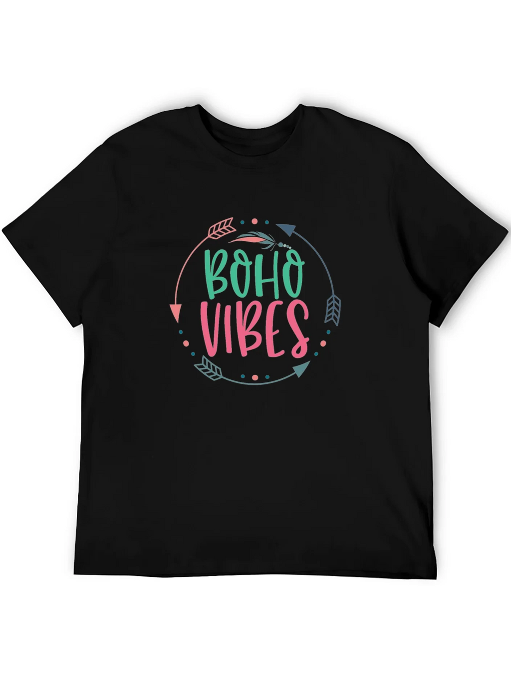 Boho Vibes Graphic Tee - Unisex Black T-Shirt product image 5