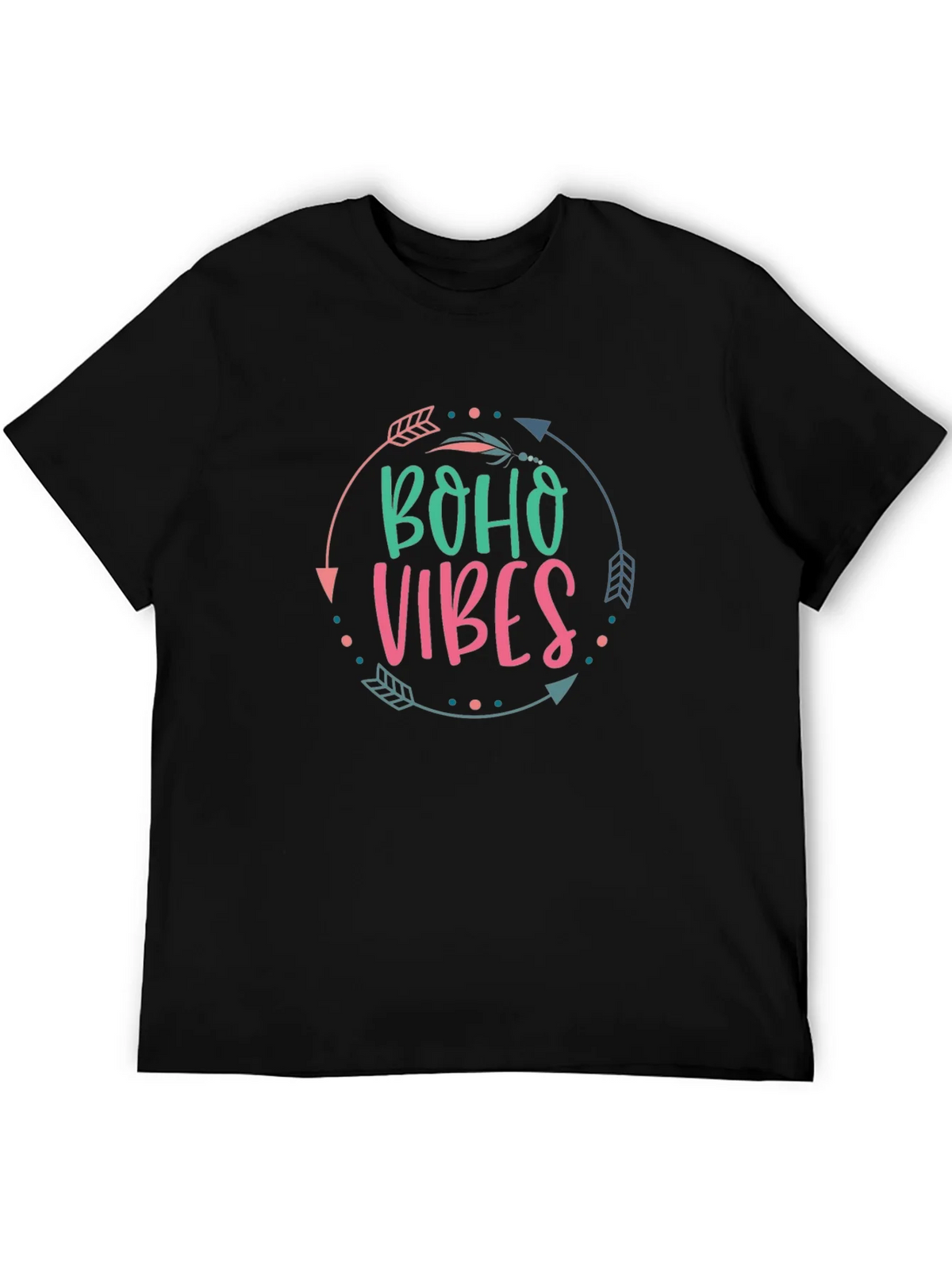 Boho Vibes Graphic Tee - Unisex Black T-Shirt product image 5