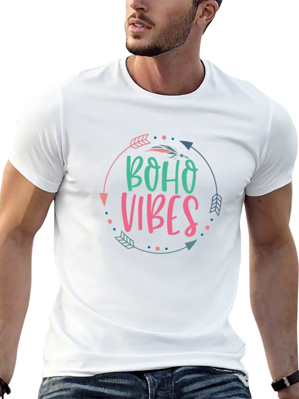 Boho Vibes Graphic Tee - Unisex Black T-Shirt product image 12
