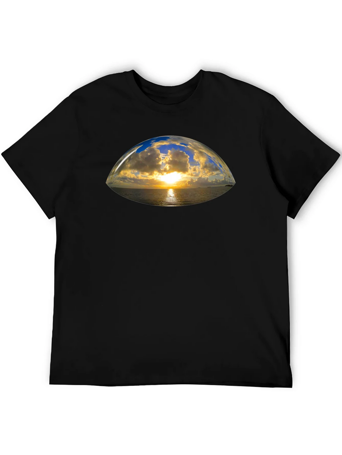 Sunset Vista Graphic Tee - Black Cotton T-Shirt product image 4