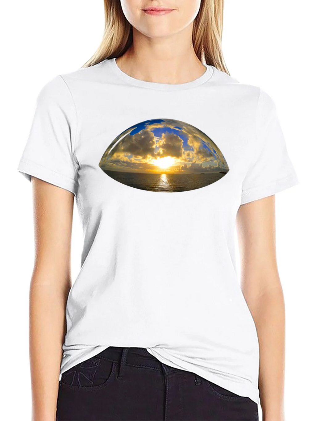 Sunset Vista Graphic Tee - Black Cotton T-Shirt product image 7