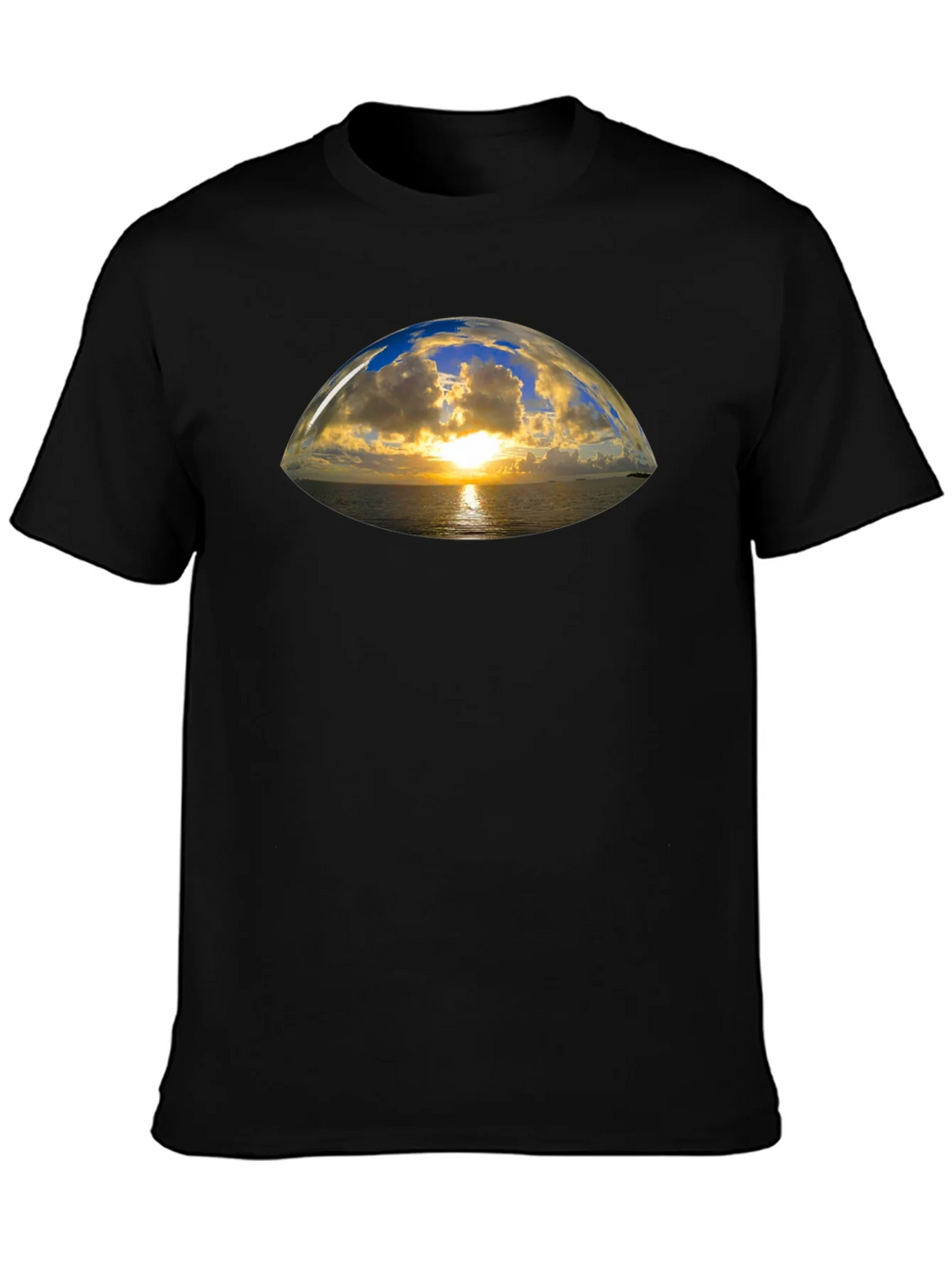 Sunset Vista Graphic Tee - Black Cotton T-Shirt product image 2