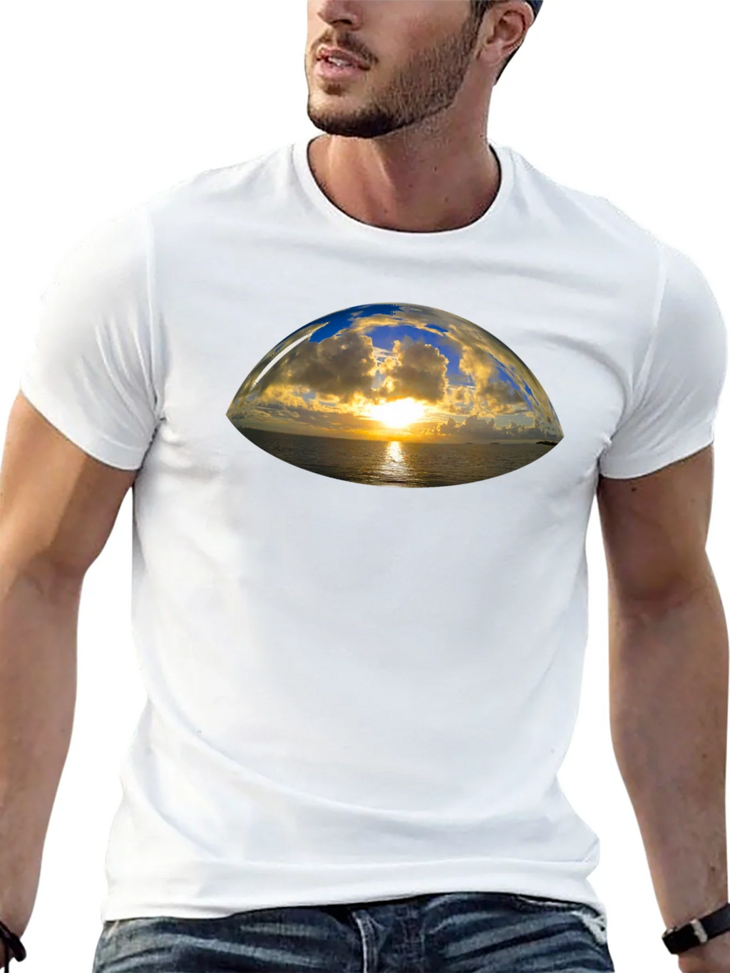 Sunset Vista Graphic Tee - Black Cotton T-Shirt product image 11