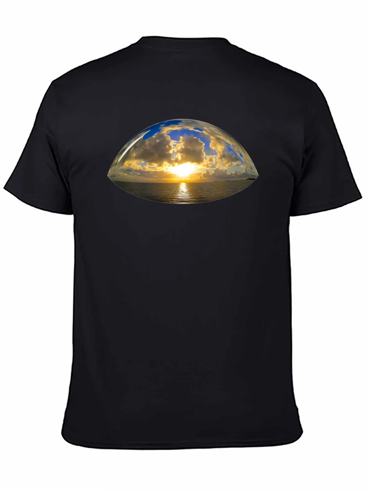 Sunset Vista Graphic Tee - Black Cotton T-Shirt product image 3