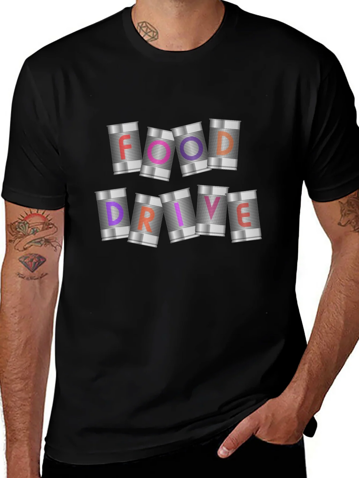 Food Drive T-Shirt: Canned Goods Design product image 1