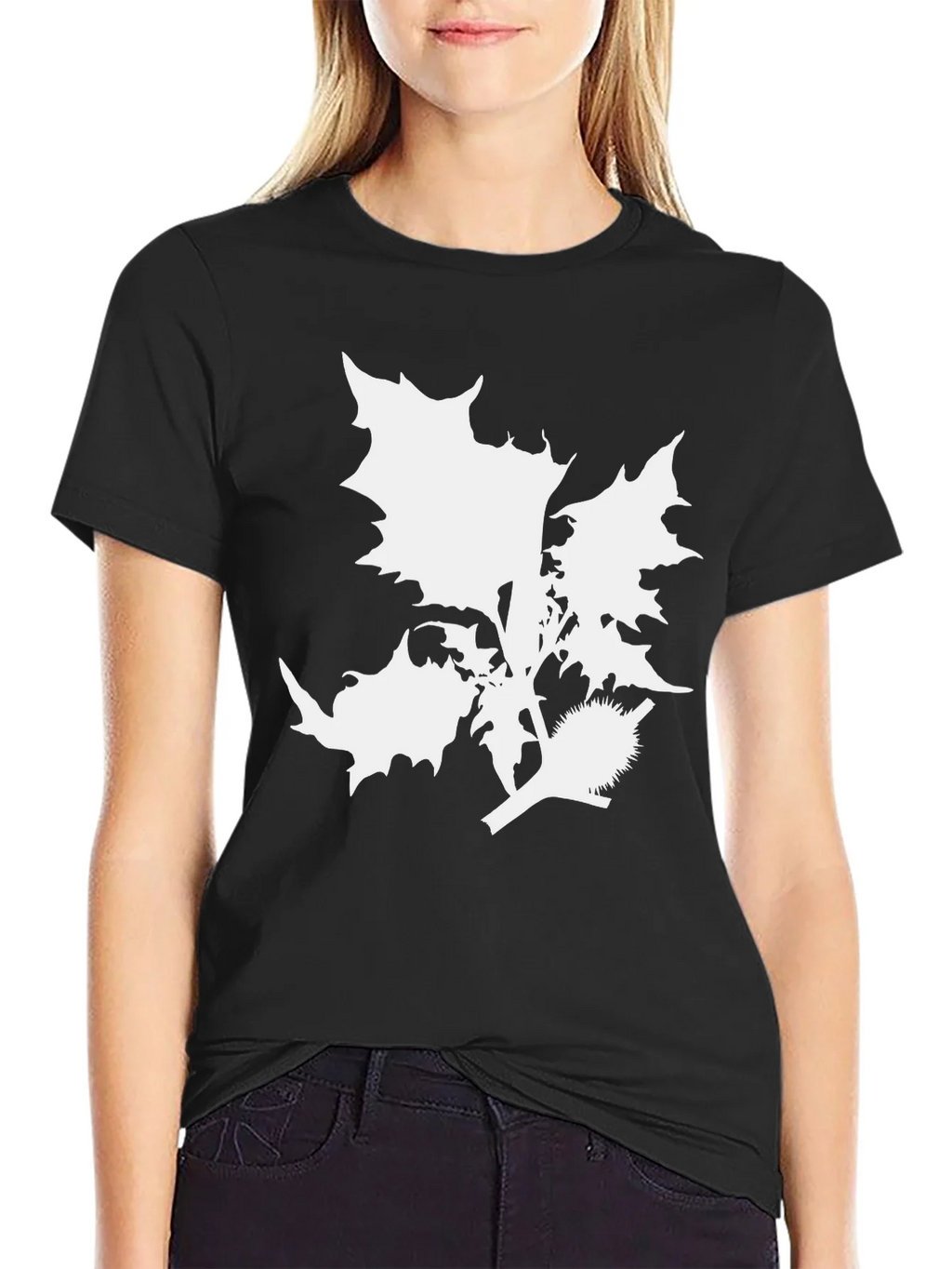 Botanical Graphic Tee - Black Cotton T-Shirt product image 2