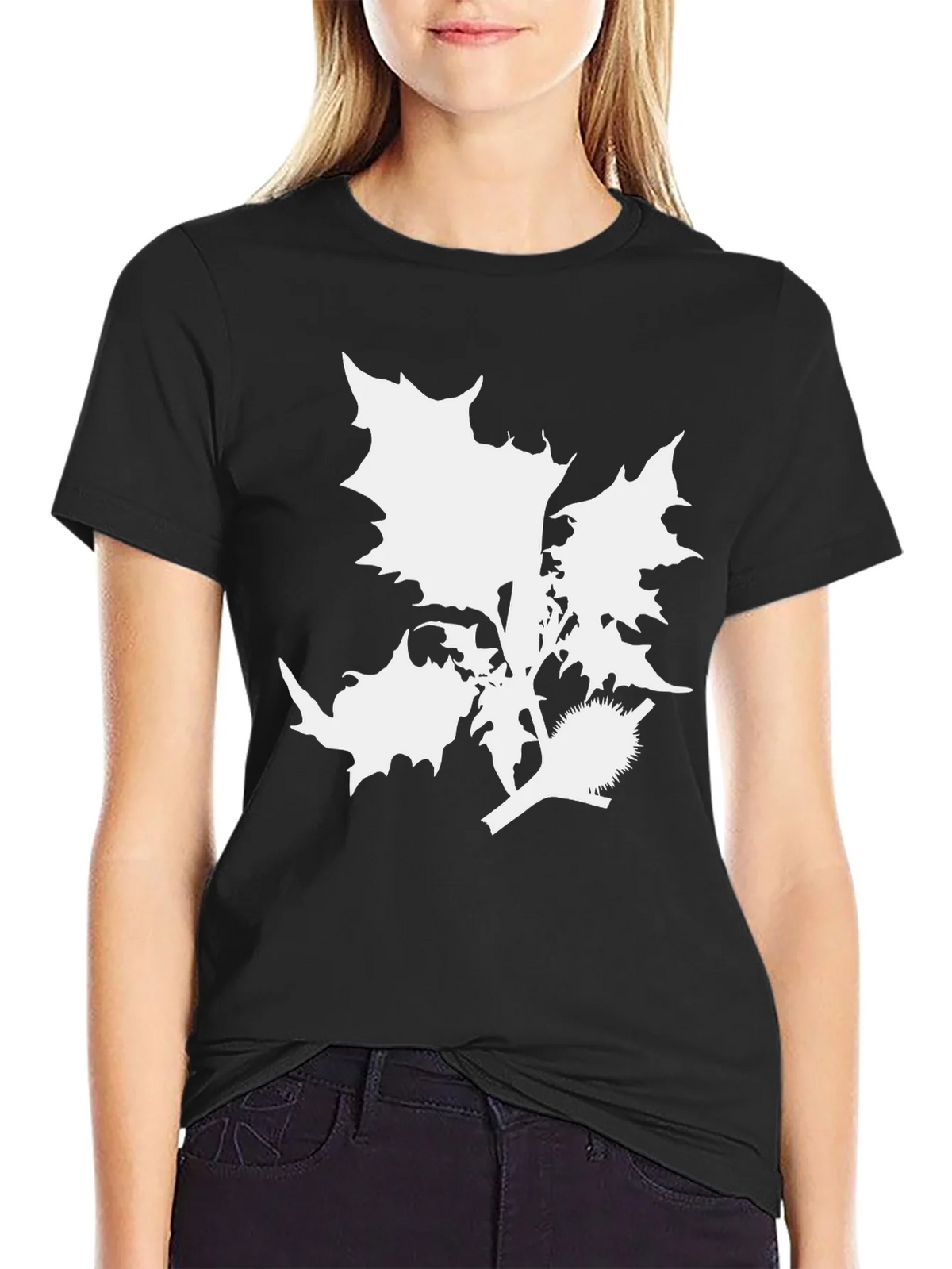 Botanical Graphic Tee - Black Cotton T-Shirt product image 2