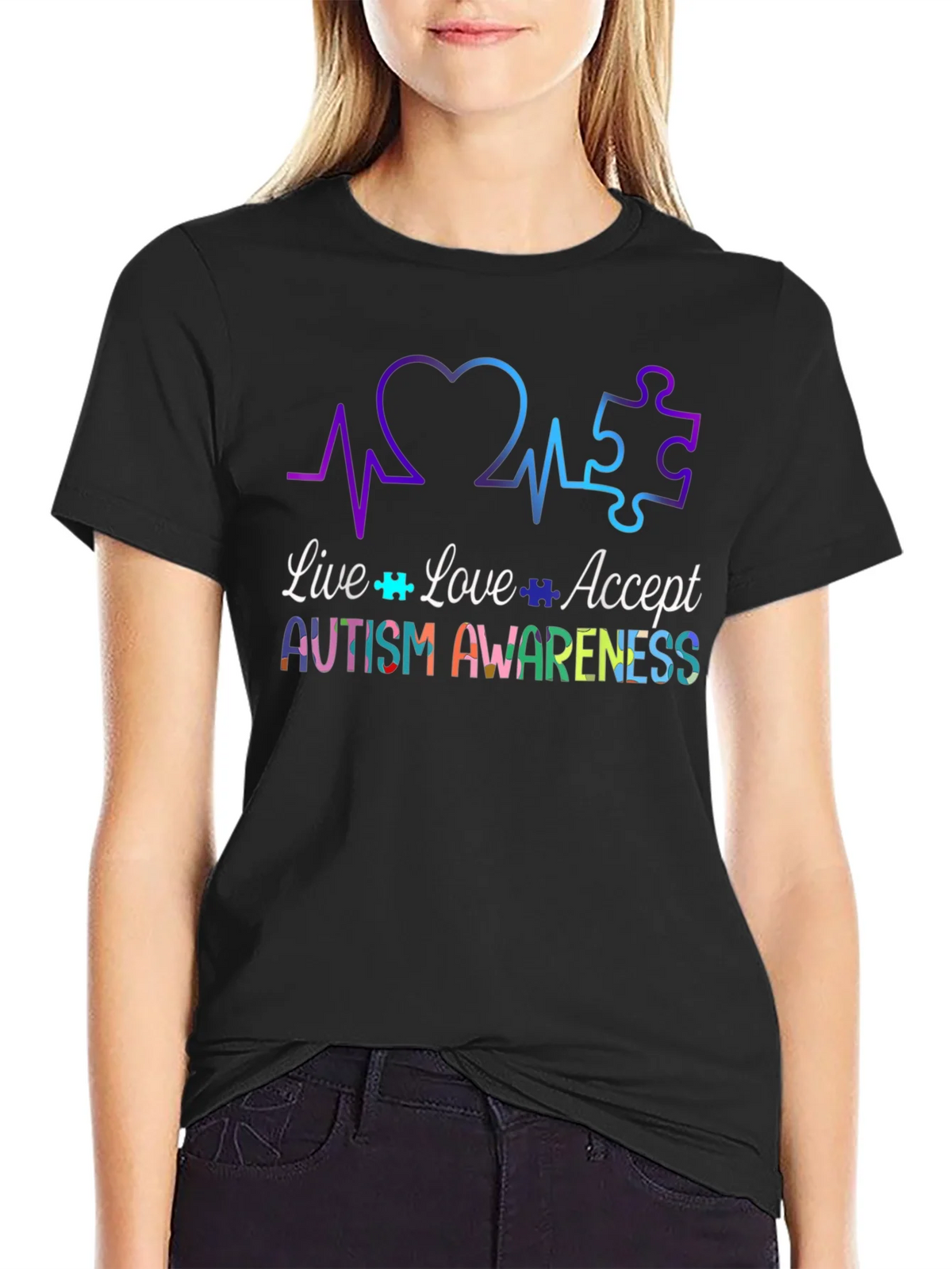 Autism Awareness Tee - Live Love Accept product image 2
