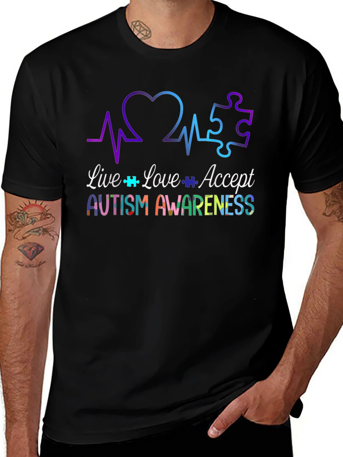 Autism Awareness Tee - Live Love Accept product image 1