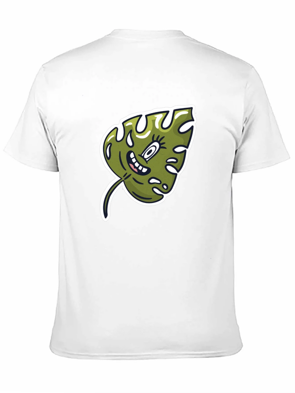 Cartoon Monstera Leaf Graphic Tee - Black Cotton Shirt product image 10