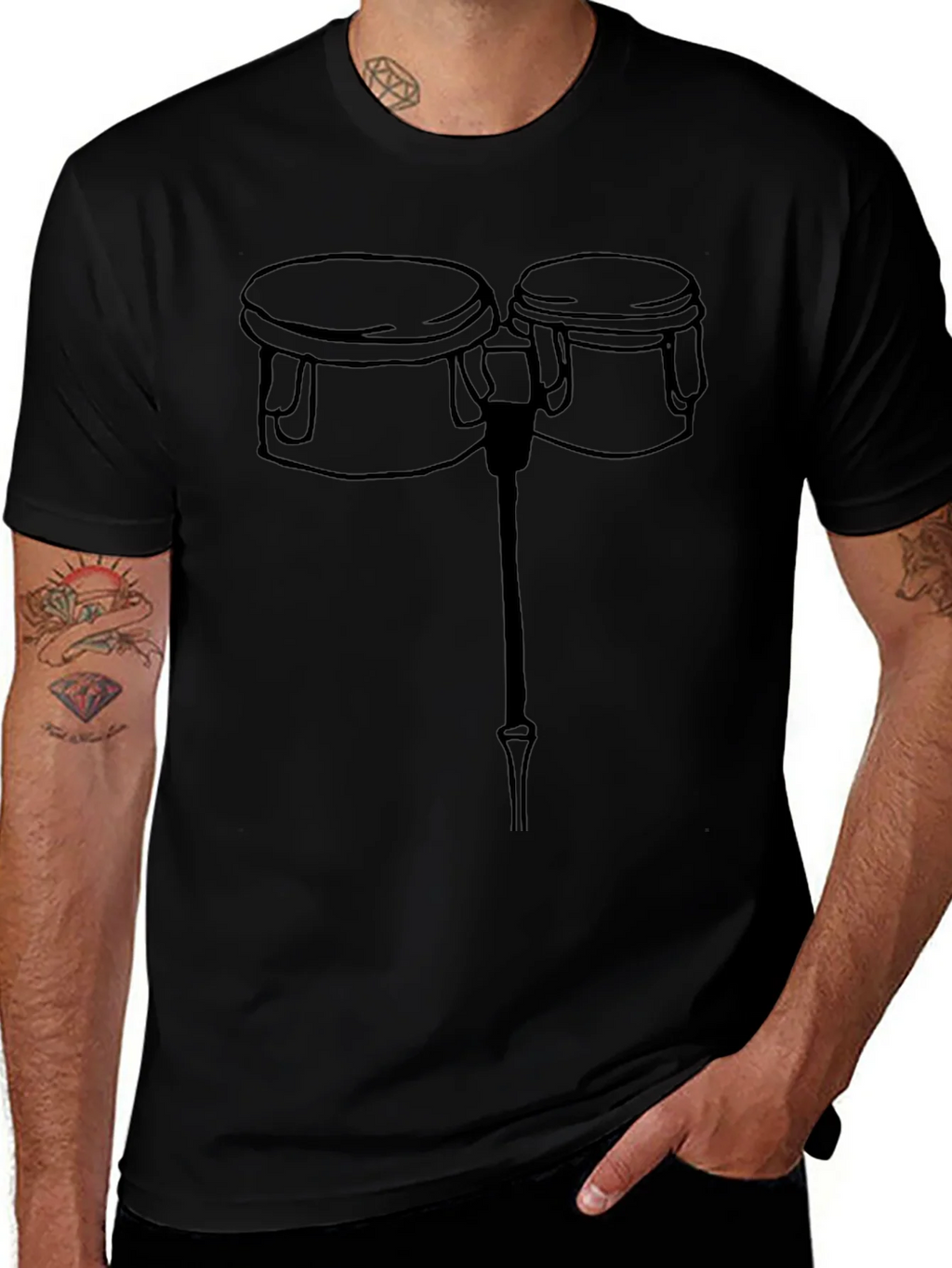 Bongo Drum Graphic Tee - Black T-Shirt product image 1