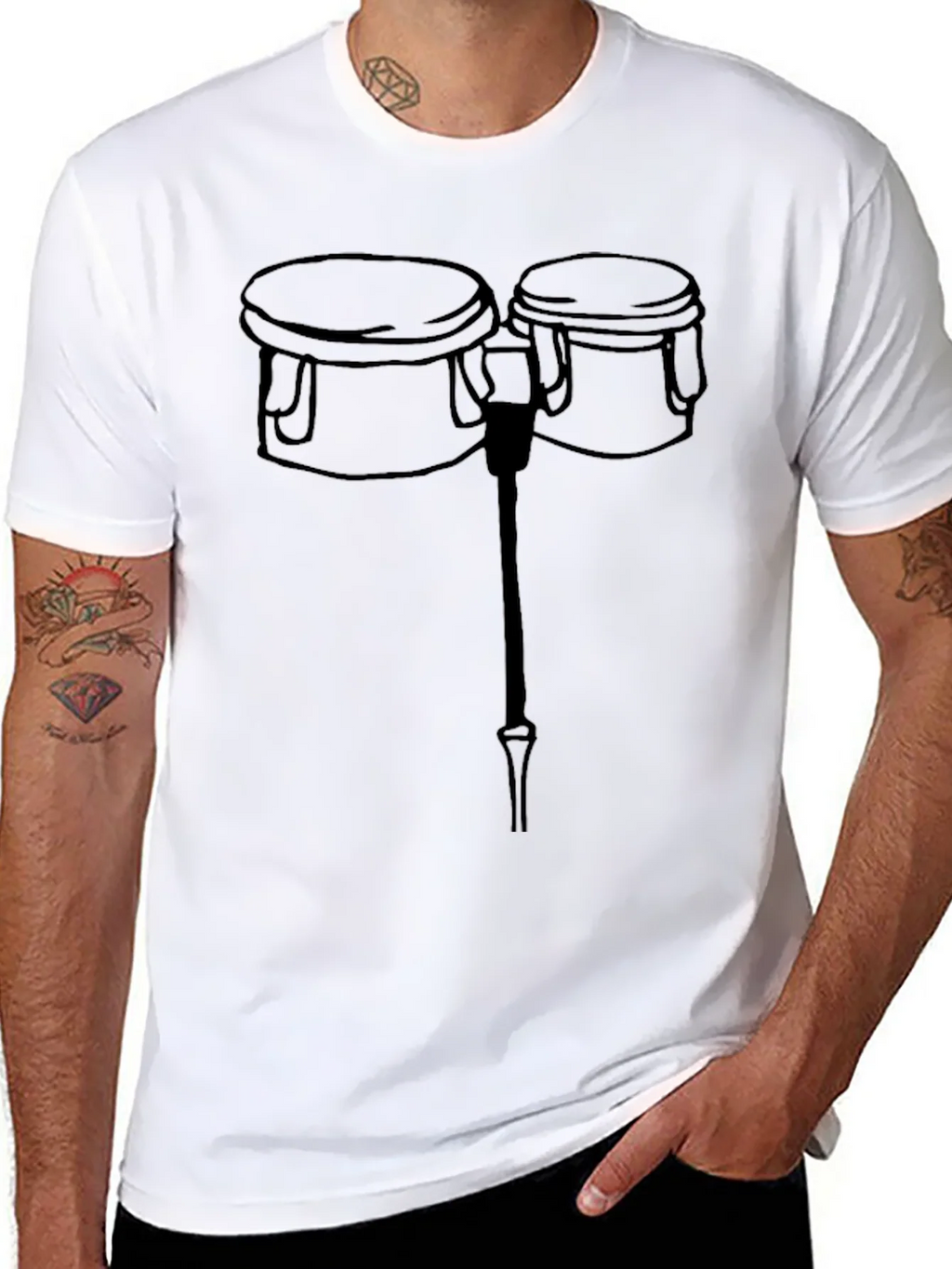 Bongo Drum Graphic Tee - Black T-Shirt product image 7