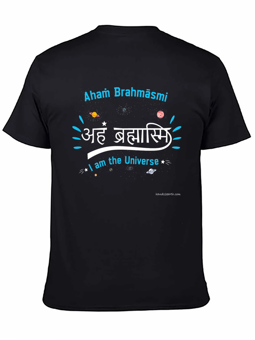 Aham Brahmāsmi Universe Black Graphic T-Shirt product image 4