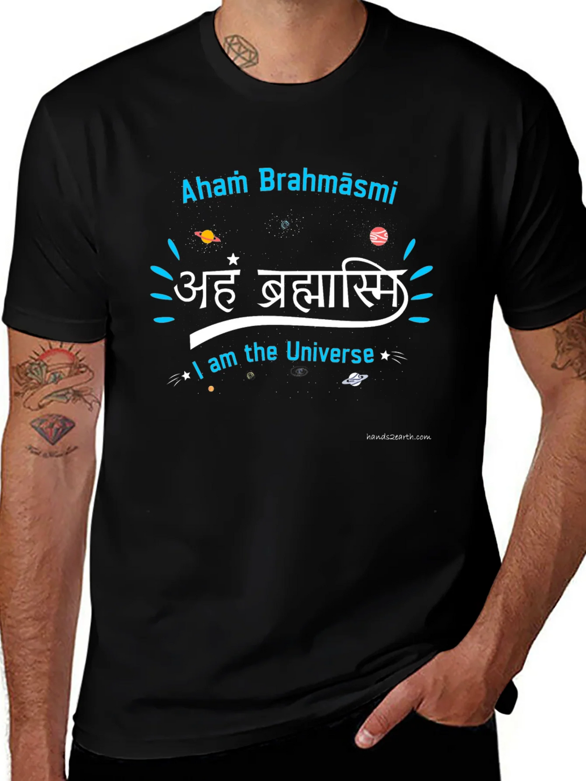 Aham Brahmāsmi Universe Black Graphic T-Shirt product image 1
