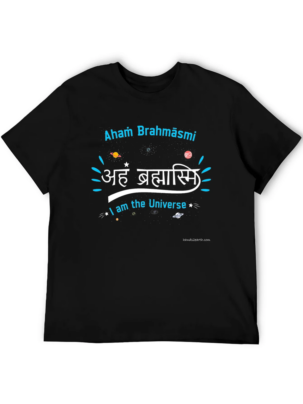 Aham Brahmāsmi Universe Black Graphic T-Shirt product image 5