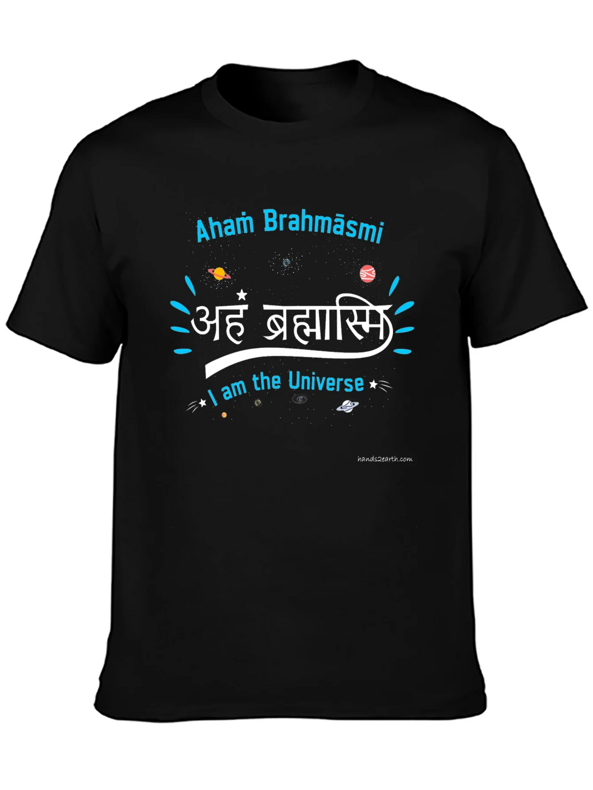 Aham Brahmāsmi Universe Black Graphic T-Shirt product image 3