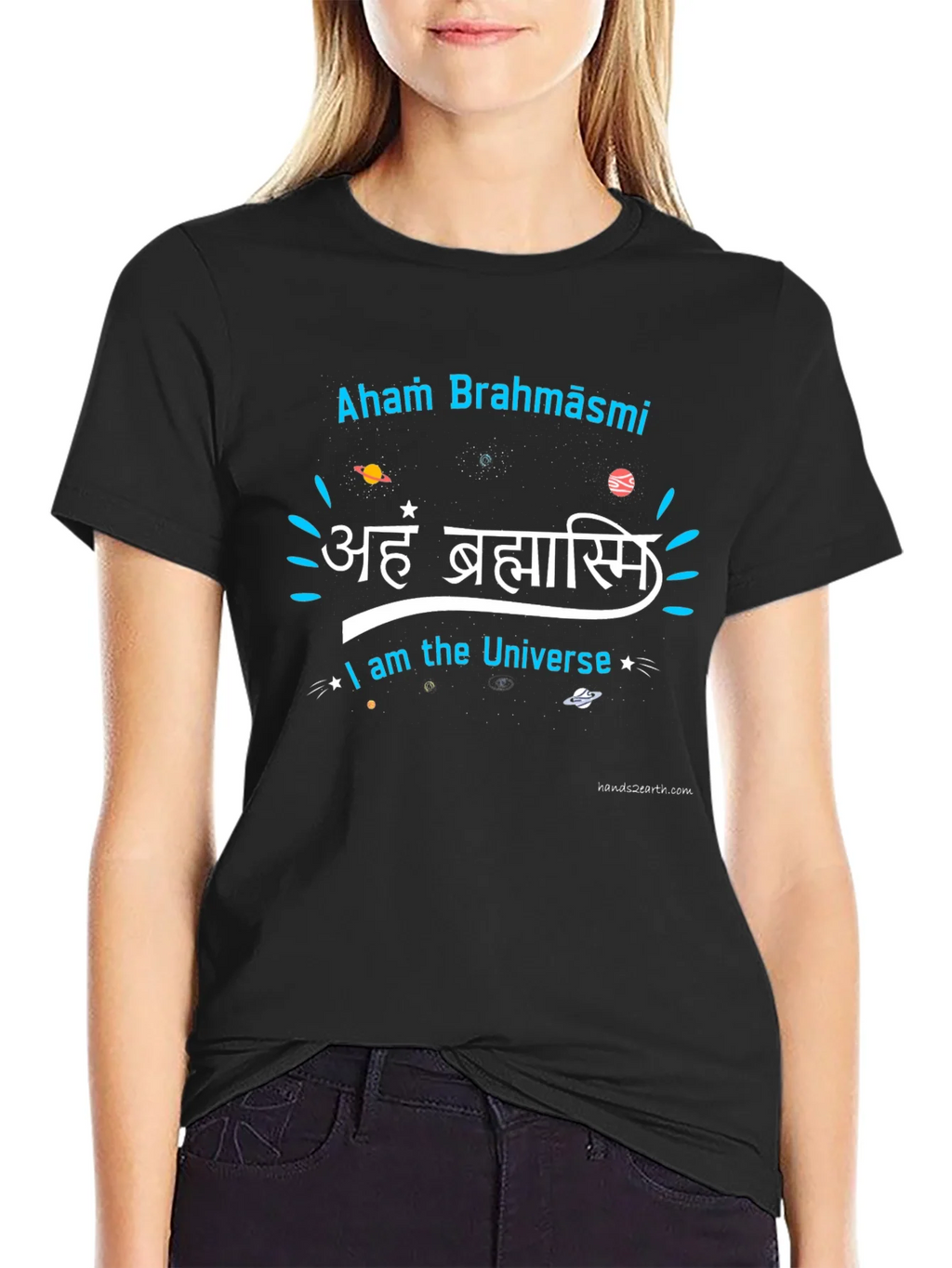 Aham Brahmāsmi Universe Black Graphic T-Shirt product image 2