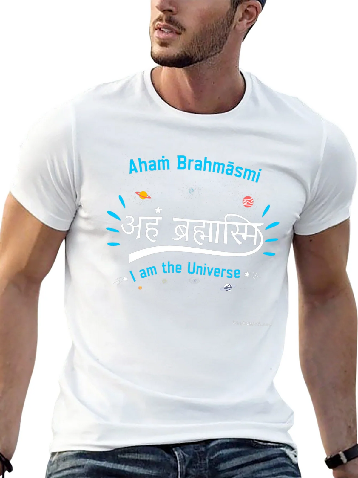 Aham Brahmāsmi Universe Black Graphic T-Shirt product image 12