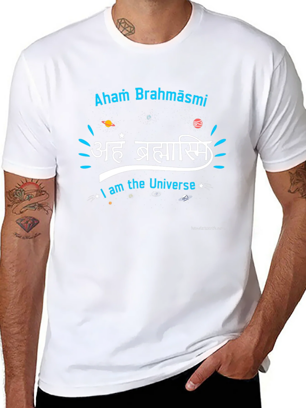 Aham Brahmāsmi Universe Black Graphic T-Shirt product image 7
