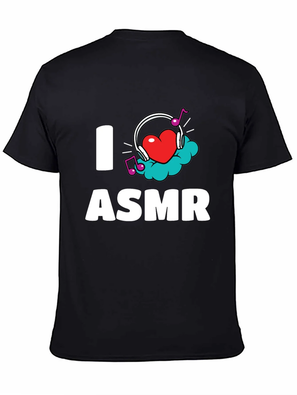 I Love ASMR T-Shirt - Black Graphic Tee product image 4