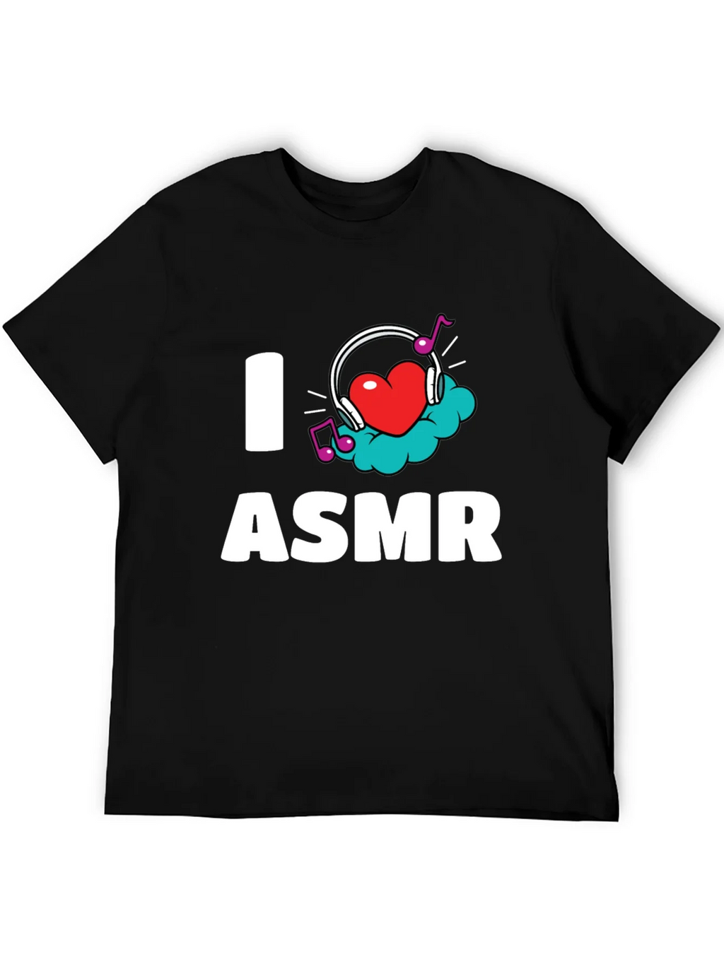I Love ASMR T-Shirt - Black Graphic Tee product image 5