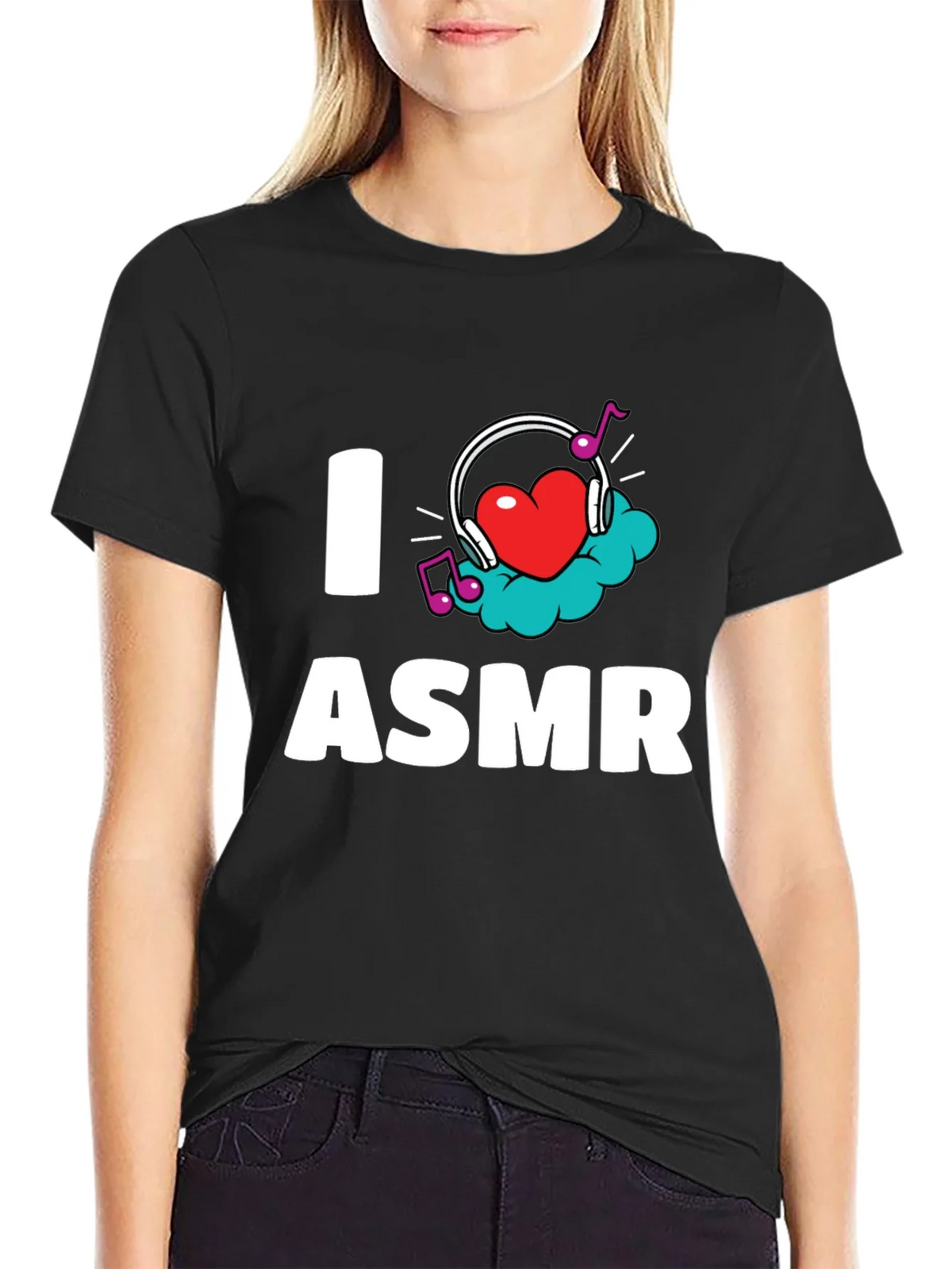 I Love ASMR T-Shirt - Black Graphic Tee product image 2