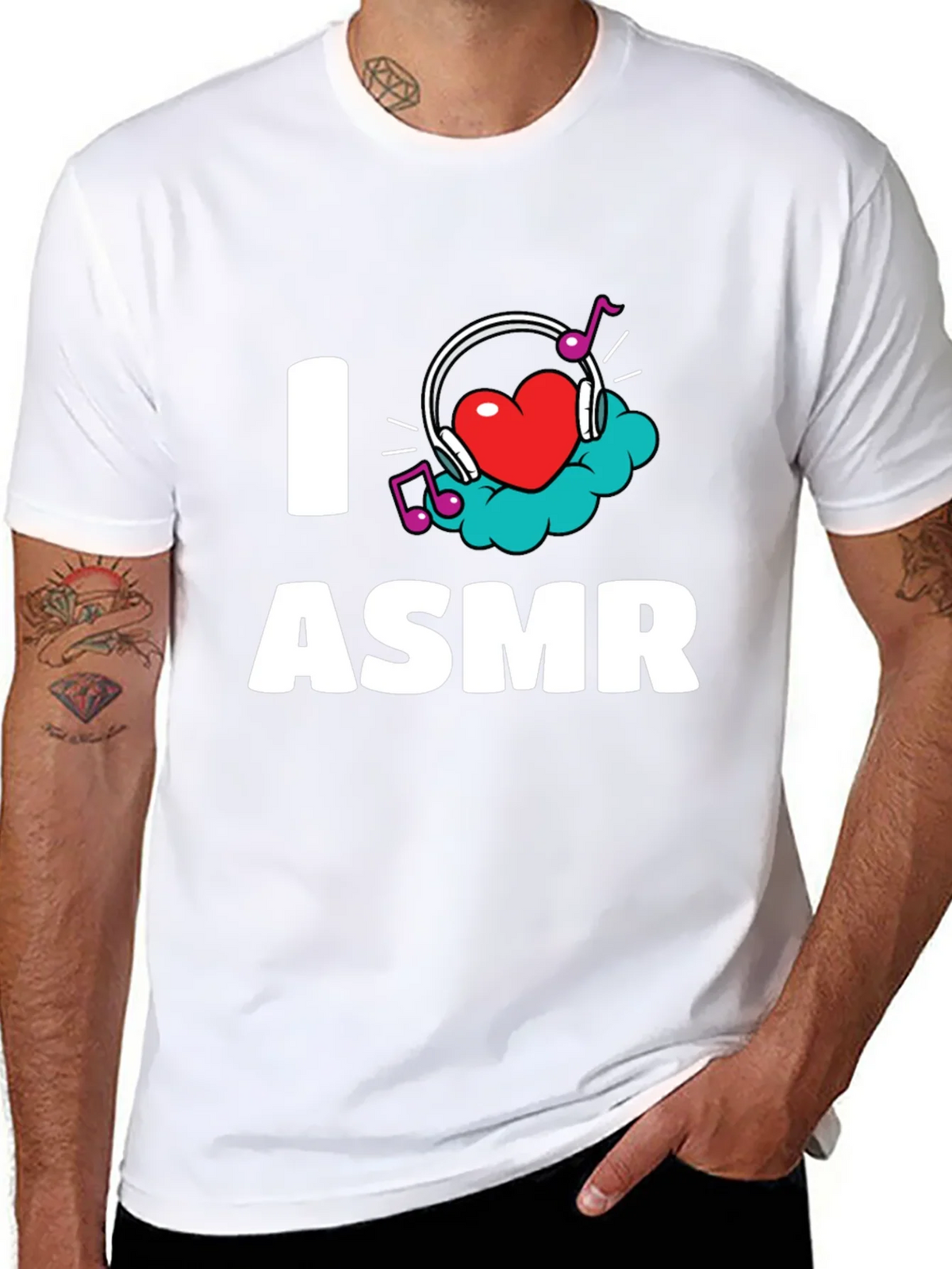I Love ASMR T-Shirt - Black Graphic Tee product image 7