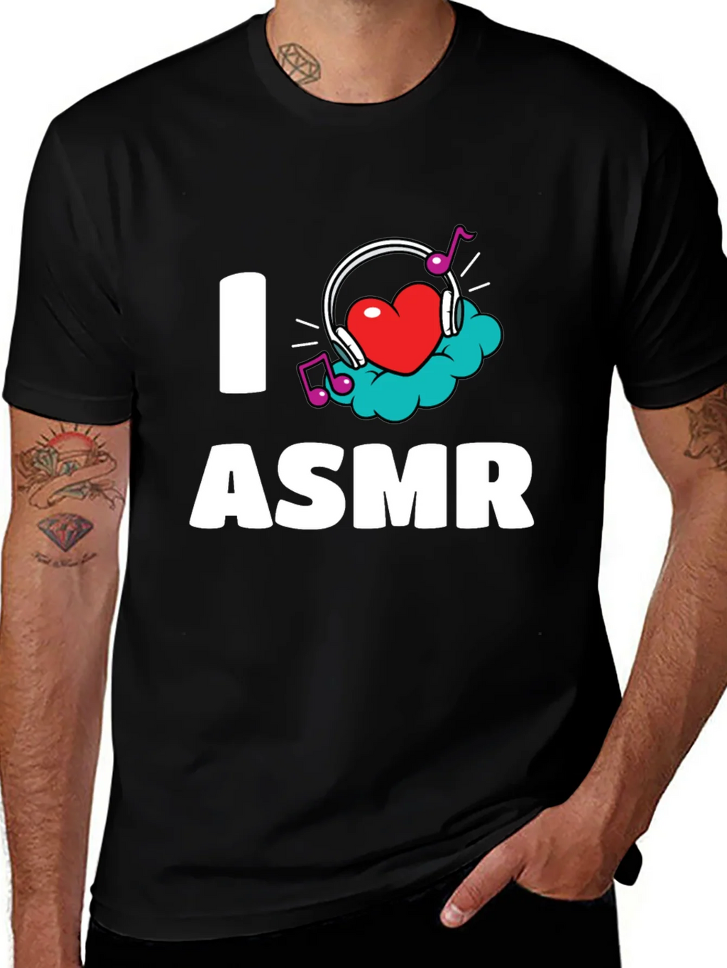 I Love ASMR T-Shirt - Black Graphic Tee product image 1