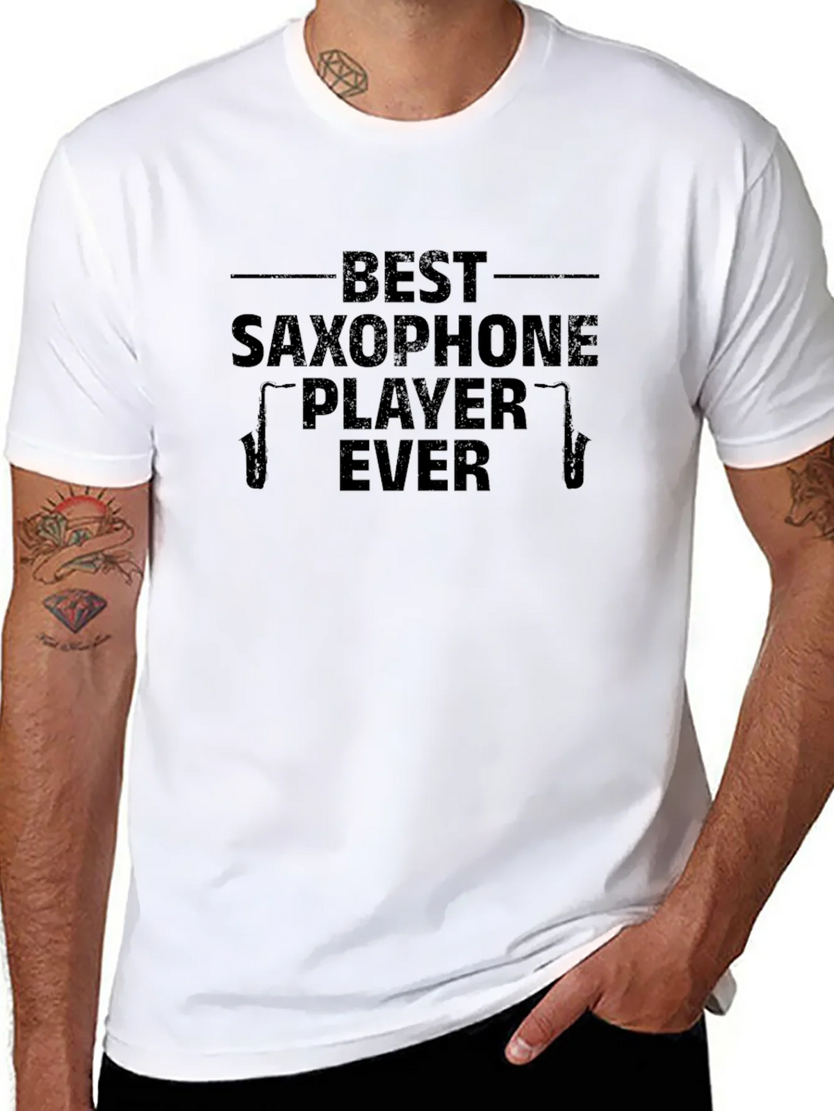 Best Saxophone Player Ever T-Shirt - Black product image 7