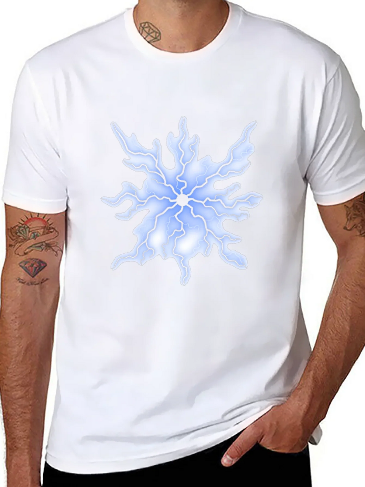 Abstract Lightning Bolt Graphic Tee - Black product image 7