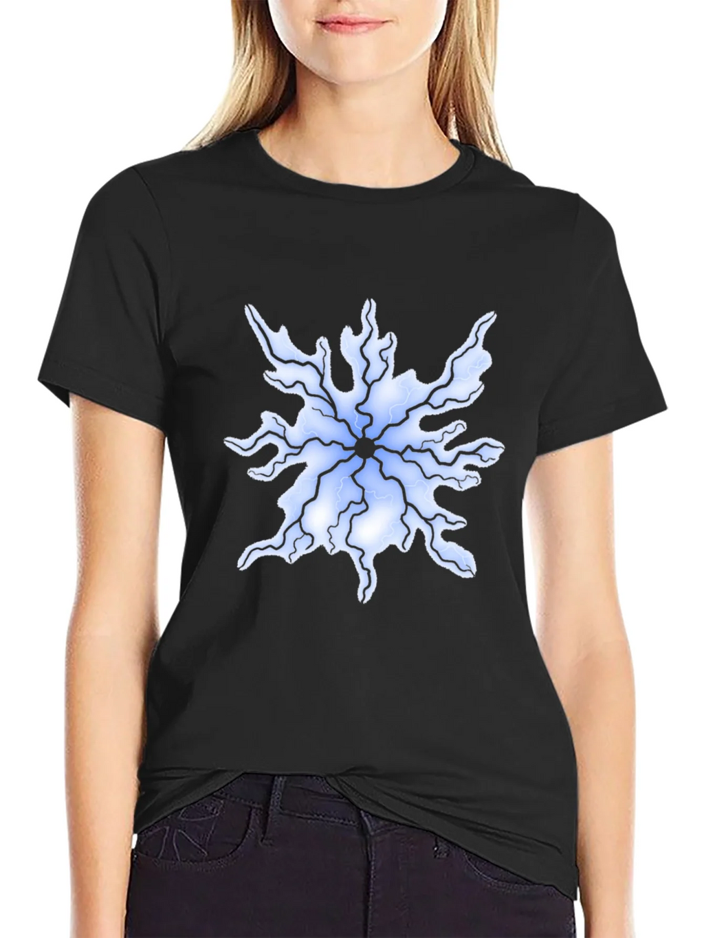 Abstract Lightning Bolt Graphic Tee - Black product image 2