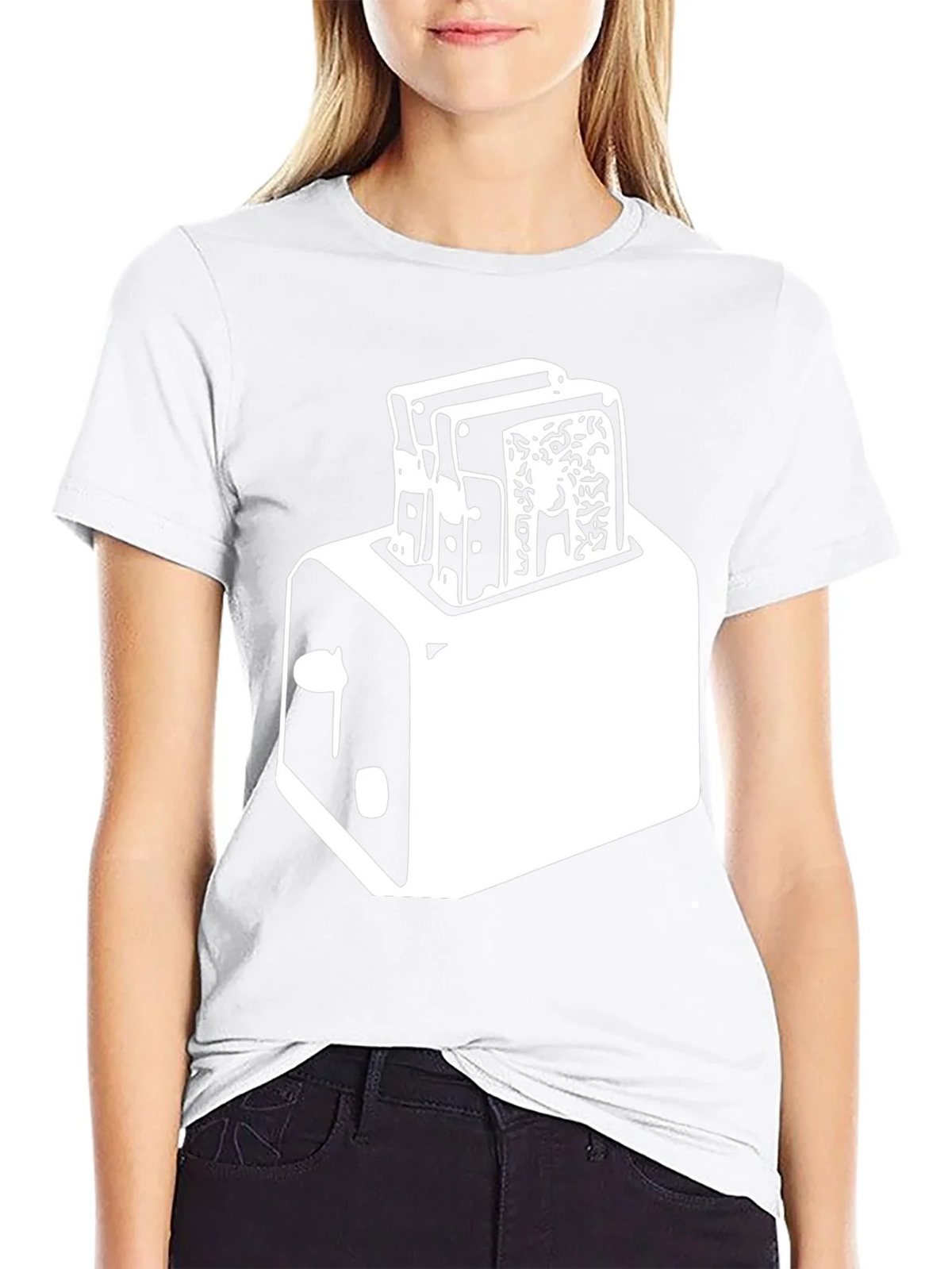 Toaster Graphic Tee - Crisp Black Cotton Blend product image 6