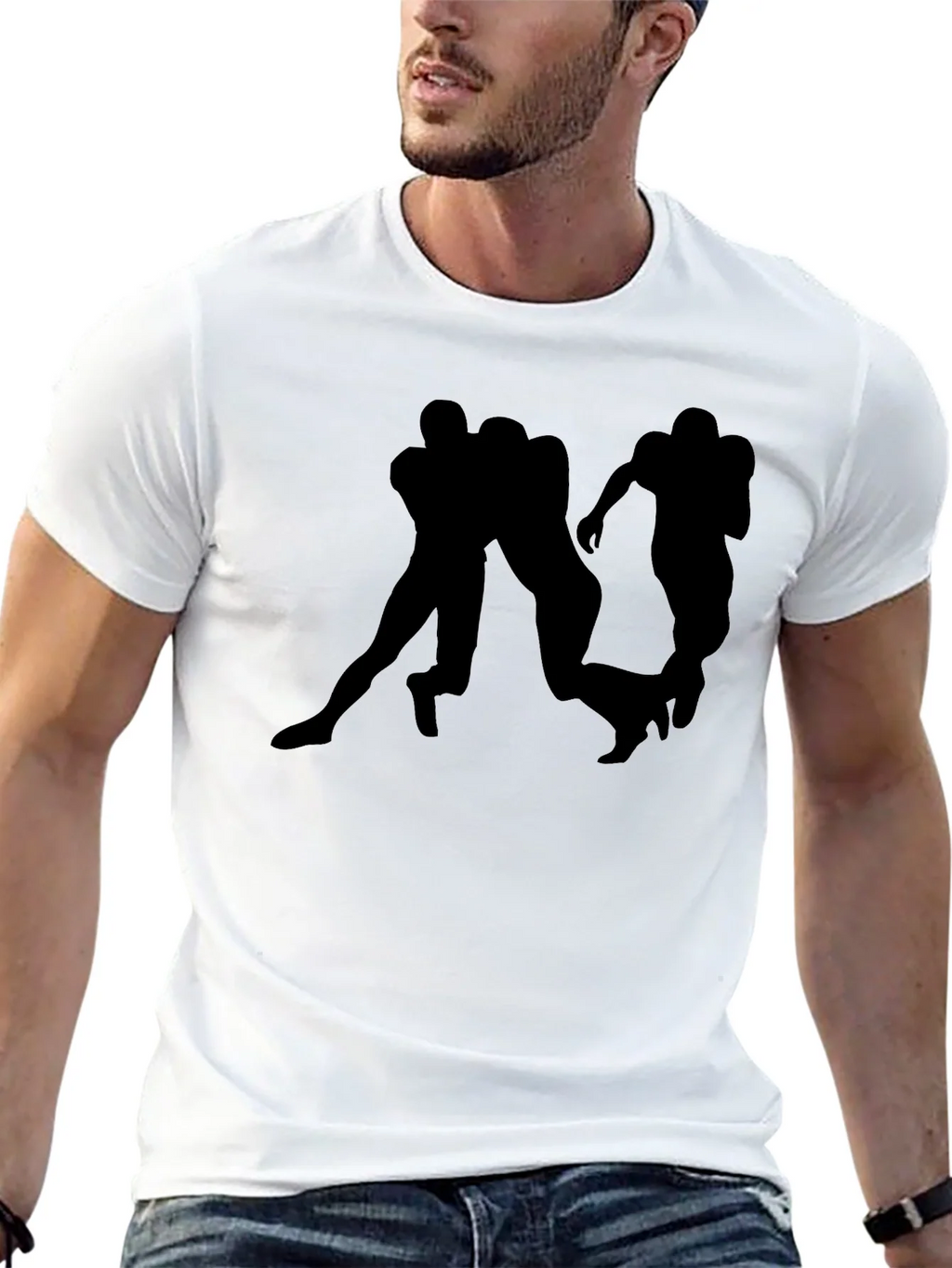 Football Silhouette Graphic T-Shirt product image 10