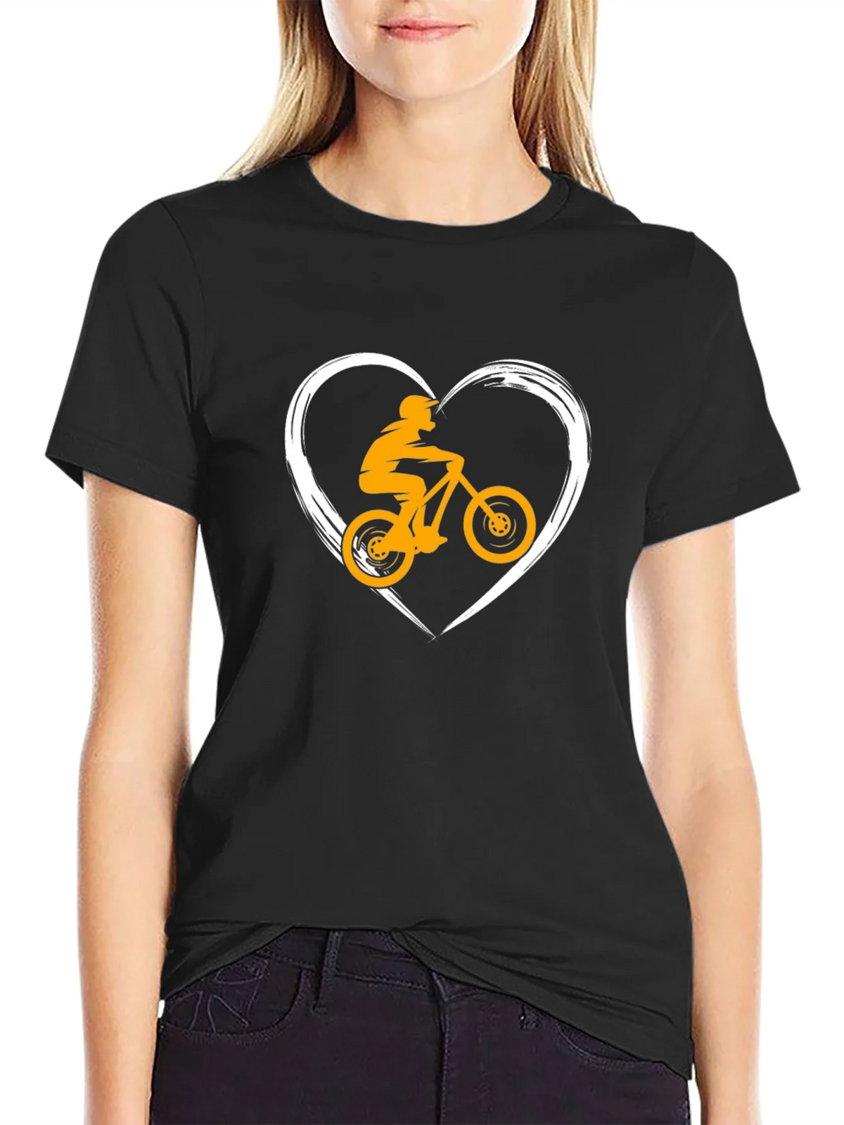 Mountain Bike Heart T-Shirt - Black product image 1