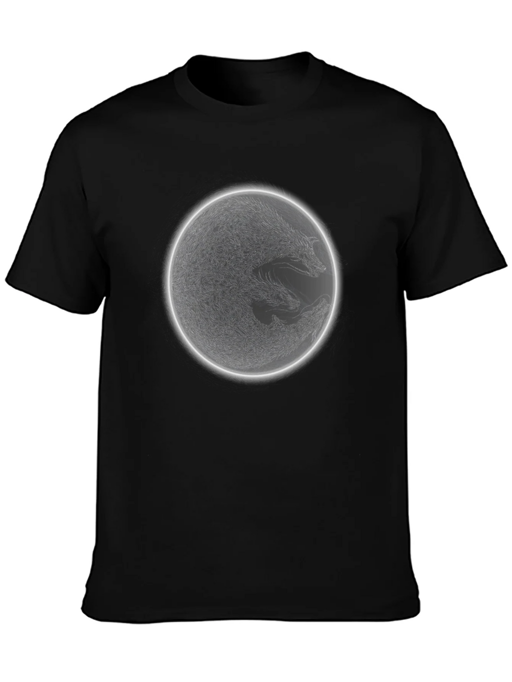 Wolf Moon Graphic Tee - Mens Black Cotton T-Shirt product image 3