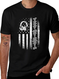 Distressed USA Flag Headphones Graphic Tee product image 1