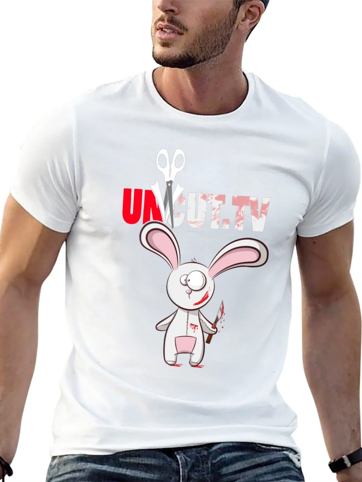Uncut TV Creepy Bunny T-Shirt product image 12