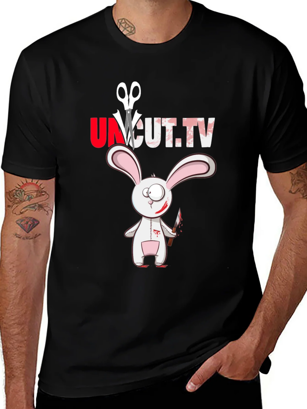 Uncut TV Creepy Bunny T-Shirt product image 1