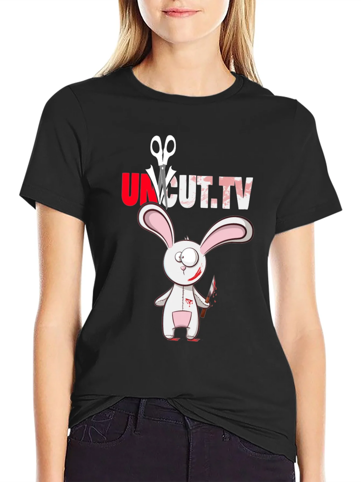 Uncut TV Creepy Bunny T-Shirt product image 2