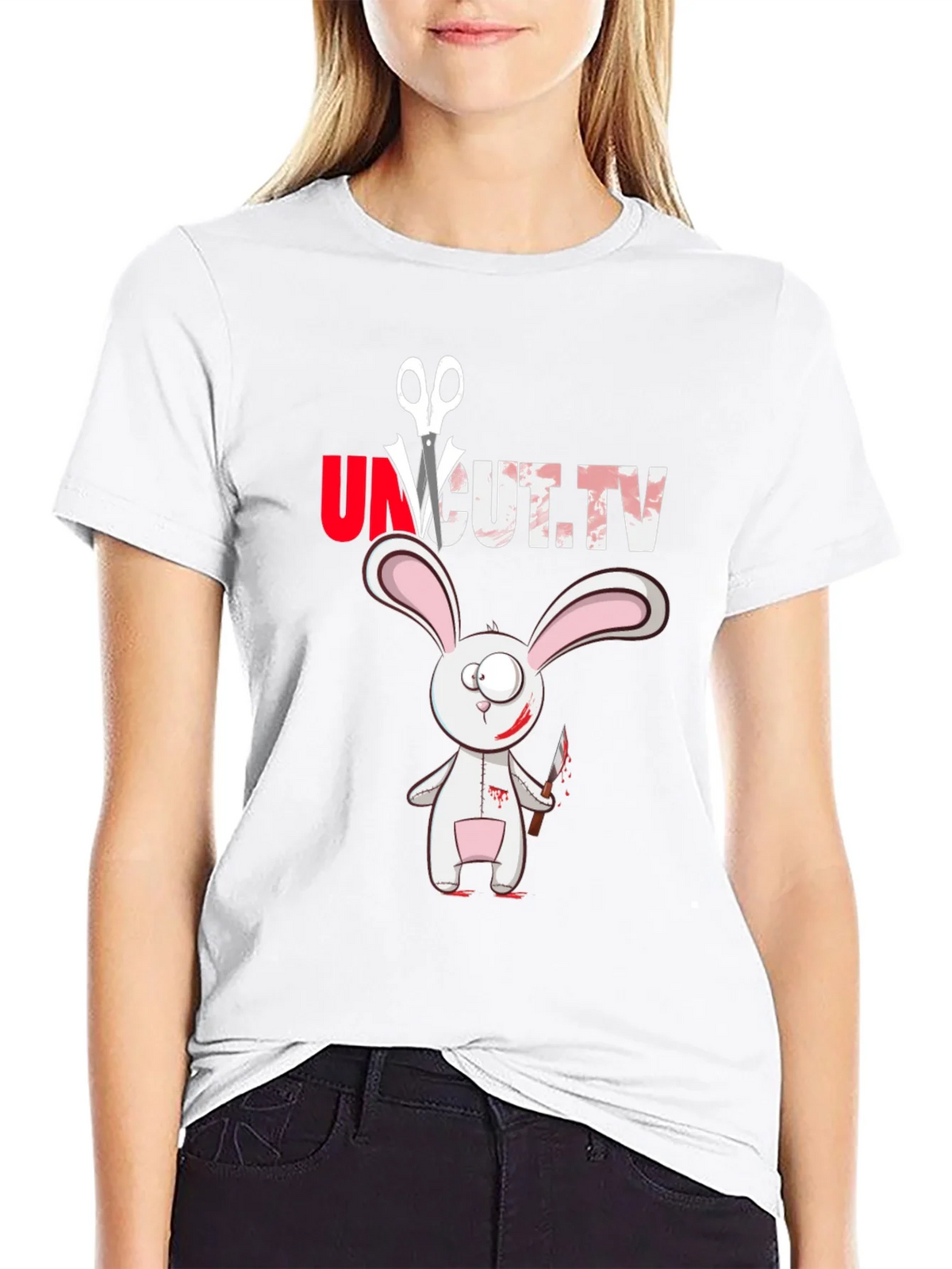 Uncut TV Creepy Bunny T-Shirt product image 8
