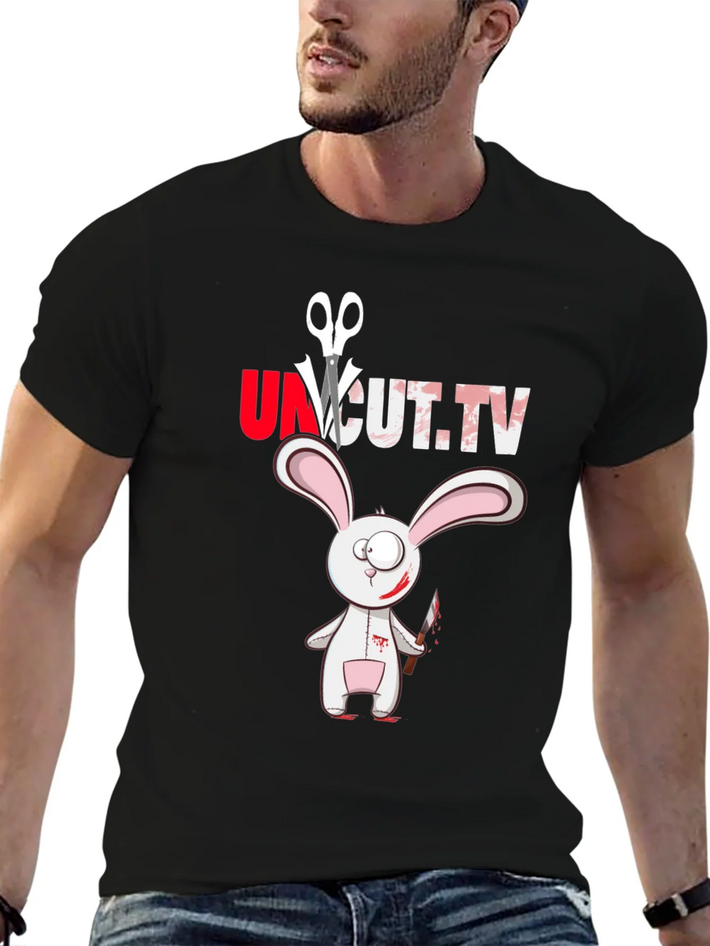 Uncut TV Creepy Bunny T-Shirt product image 6