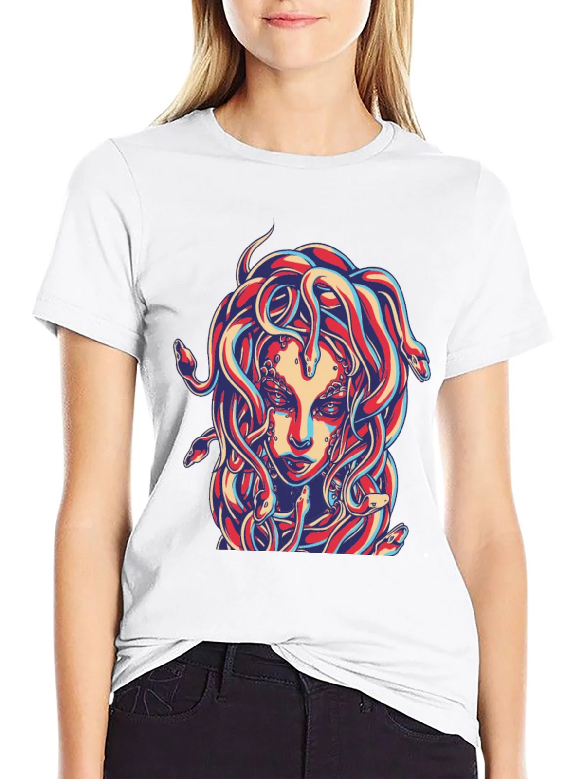 Medusa Graphic Print Black T-Shirt product image 5