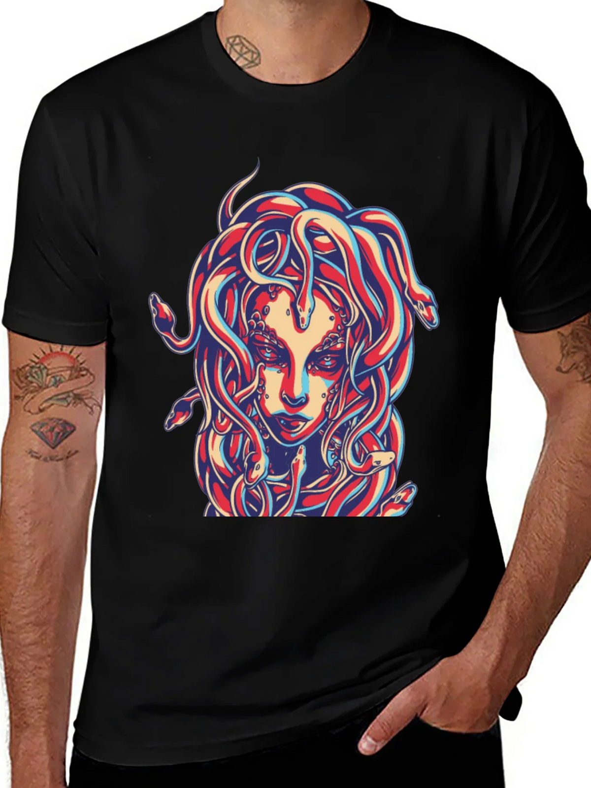 Medusa Graphic Print Black T-Shirt product image 1