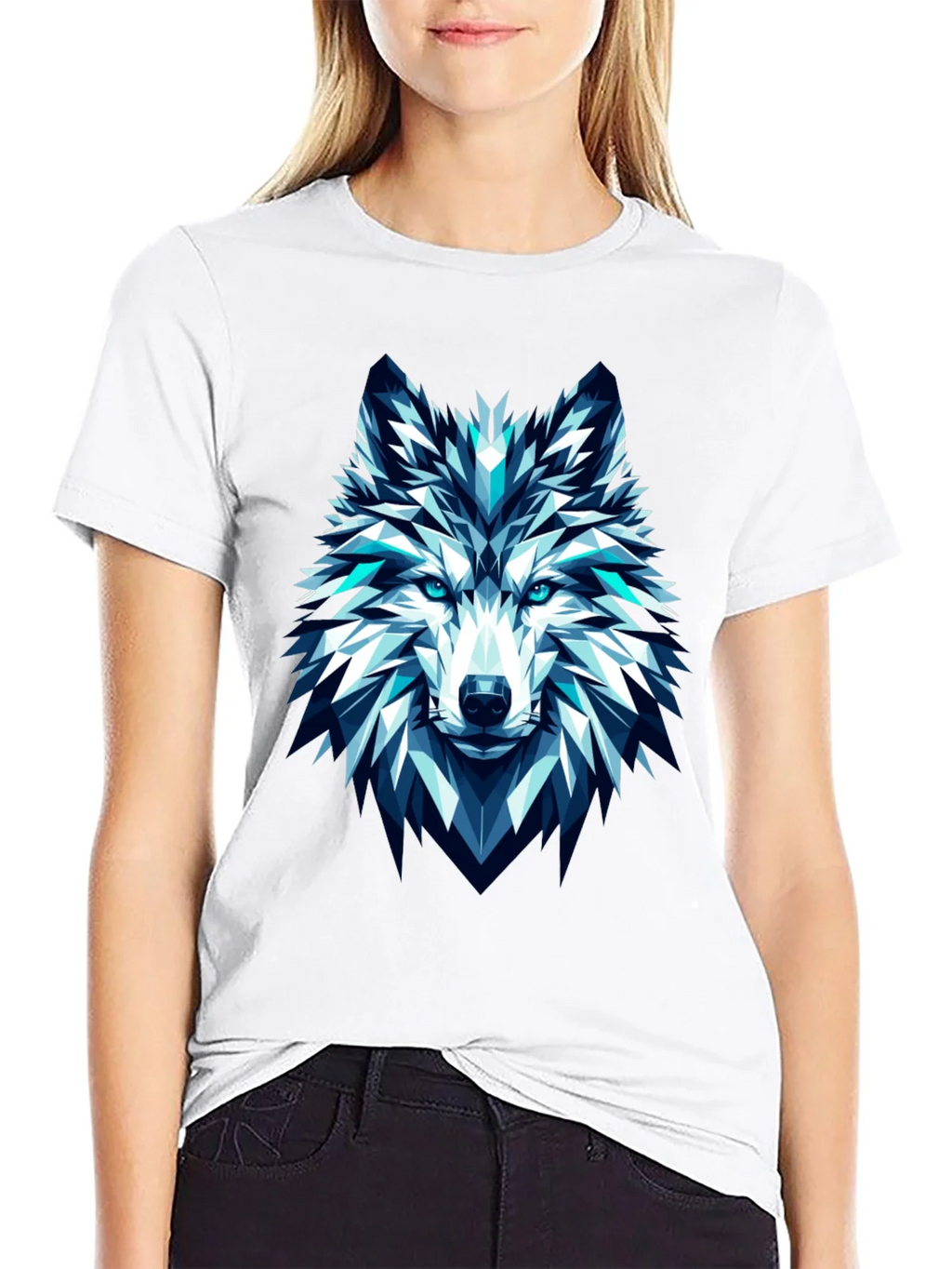 Geometric Wolf Graphic Tee - Modern Art T-Shirt product image 8