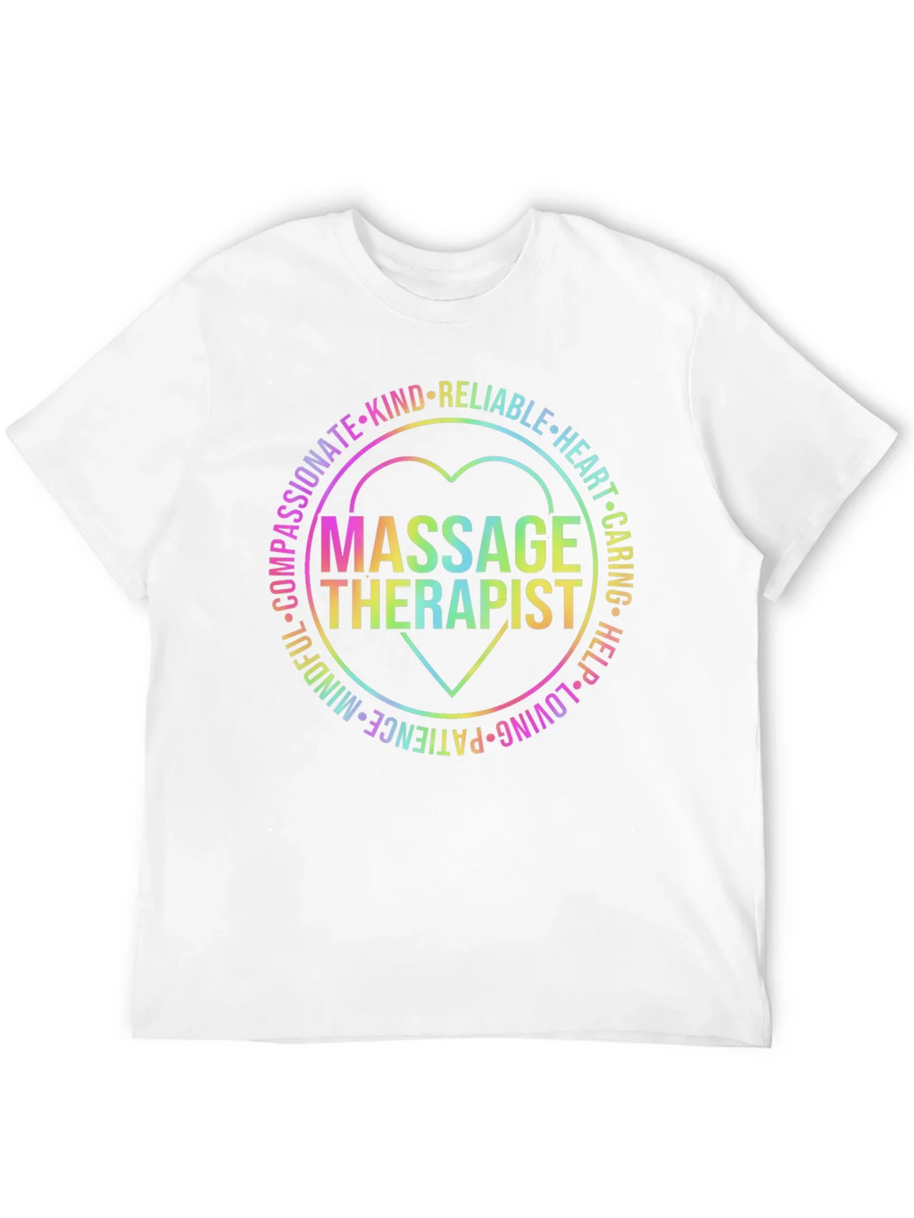 Massage Therapist Rainbow Heart Graphic T-Shirt product image 11