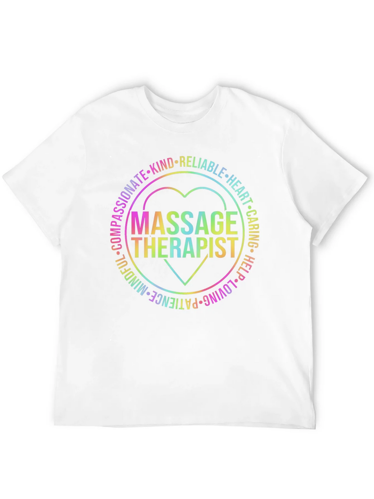 Massage Therapist Rainbow Heart Graphic T-Shirt product image 11