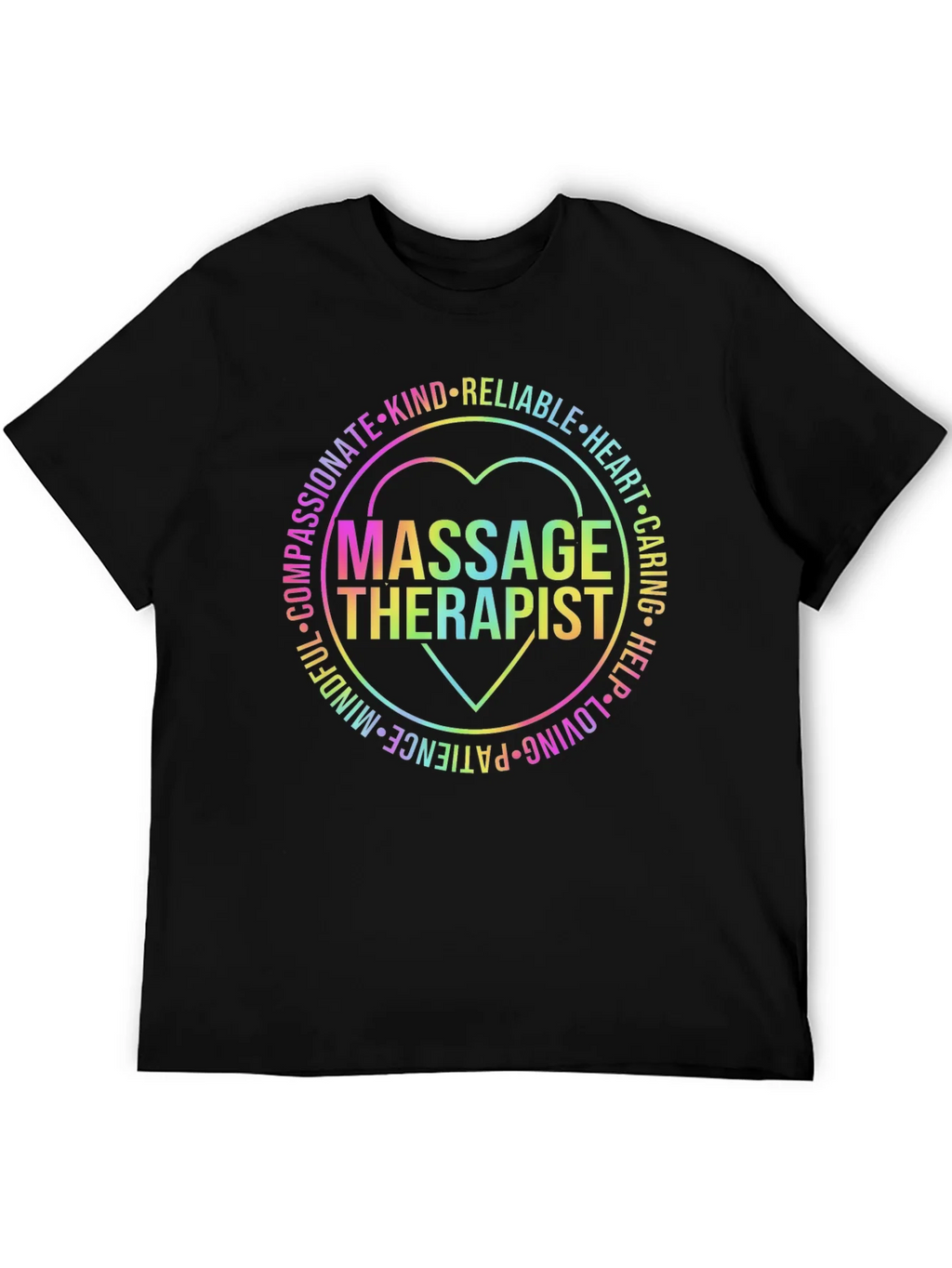 Massage Therapist Rainbow Heart Graphic T-Shirt product image 5
