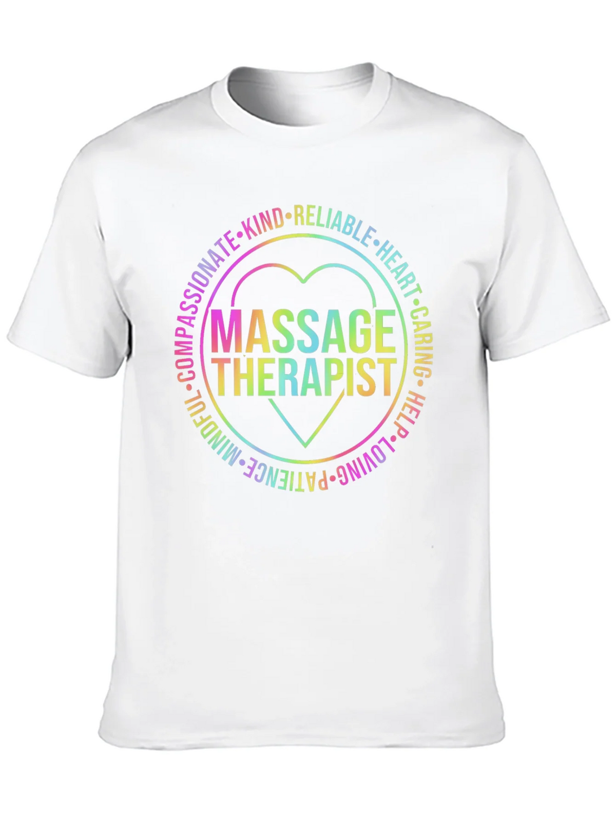 Massage Therapist Rainbow Heart Graphic T-Shirt product image 9