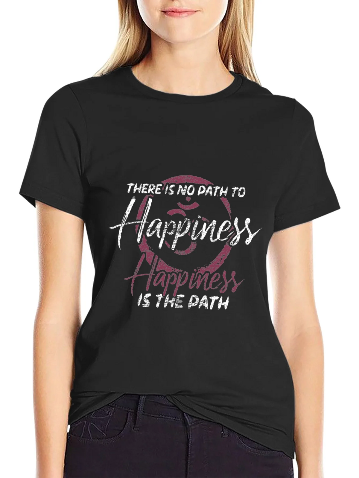 Happiness Path Graphic Tee - Black Casual Shirt product image 2